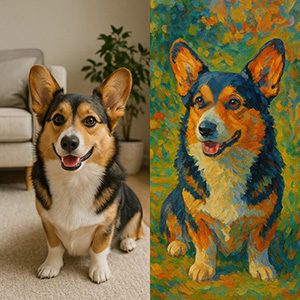 Before and after portrait example 1